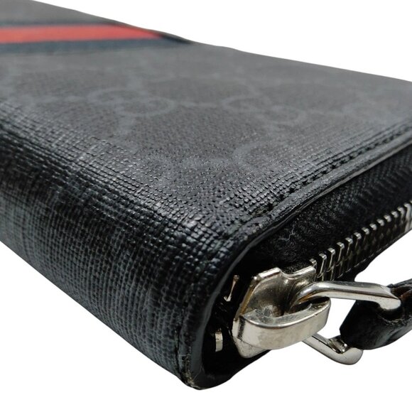 (S3) Authentic Gucci Wallet Long Black PVC Luxury Vintage Designer Handbag - Picture 4 of 10